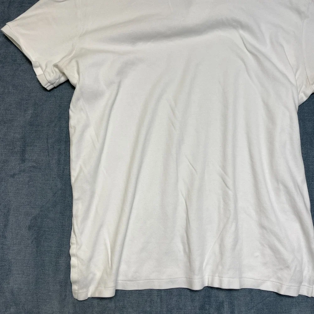 VTG Polo Ralph Lauren Polo Shirt Mens XL White Pony High Low Hem Tennis